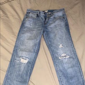 J Crew Factory light distressed boyfriend jeans